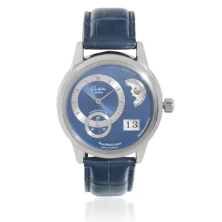 Glashütte PanoMaticLunar Stainless steel Blue