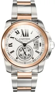 Cartier Calibre de Cartier W7100036 Rose gold and Stainless steel Silver