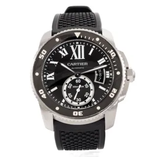 Cartier Calibre de Cartier W7100056/3729 42mm Stainless steel Black