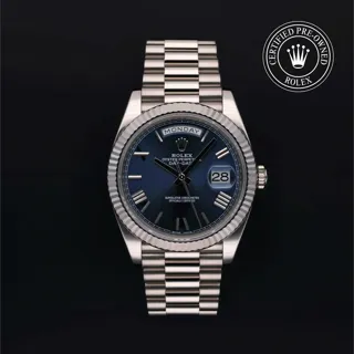 Rolex Day-Date 40 228239-0007 White gold Blue