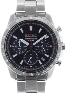 Seiko Gents Chronograph Wristwatch 100 m 6T63 u2013 00D0 AO Stainless steel Black