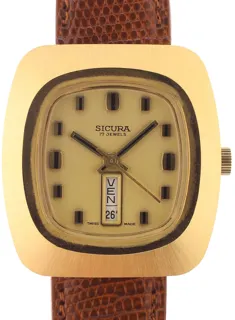 Sicura Gents manual wind Wristwatch RAX 1037-21 Yellow gold and Stainless steel champaigne