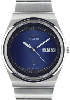 Seiko Gents Quartz Wristwatch SQ 7546 u2013 8200 Stainless steel Blue