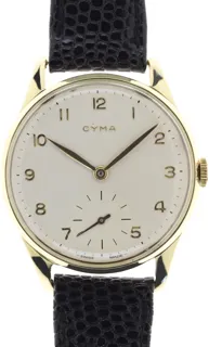 Cyma Gents classic Wristwatch Cymaflex Yellow gold 2-tone silvered