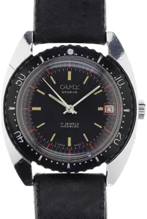 Camy Gents manual wind divers wristwatch 7328 Stainless steel Black