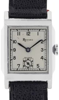 Record Watch Company Gents Wristwatch 39 Stainless steel 2-tone silvered