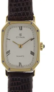 Cyma Ladies elegant and flat Wristwatch 5140 Yellow gold Cream