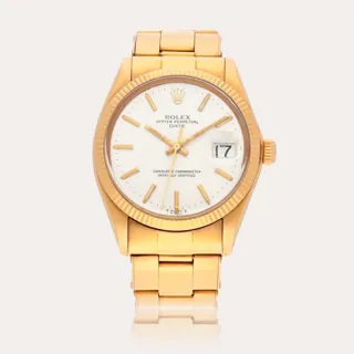 Rolex Oyster Perpetual Date 1503 18k yellow gold Silver