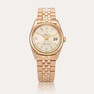 Rolex Datejust 1601 18k rose gold Silver