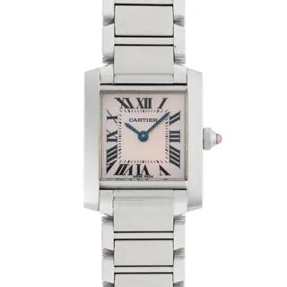 Cartier Tank Française 2384 20.5mm Stainless steel Pink