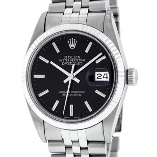 Rolex Datejust White gold and Stainless steel Black