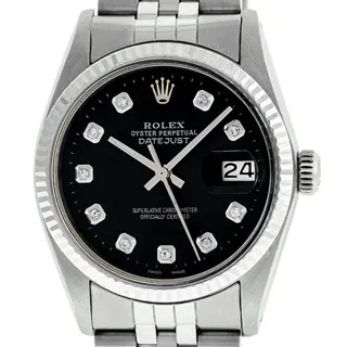 Rolex Datejust White gold and Stainless steel Black