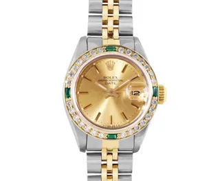 Rolex Oyster Perpetual Date Stainless steel and 18k yellow gold Champagne