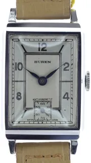 Buren Gents manual wind Antimagnetic Wristwatch 860.534 chromium-plated Nickel$Stainless Steel 2-tone silvered