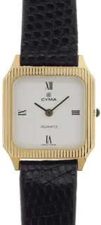 Cyma Ladies elegant Wristwatch 5166 Yellow gold and Stainless steel White