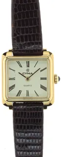 Cyma Ladies elegant Wristwatch 5106 Yellow gold and Stainless steel Cream