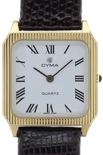 Cyma Gents / Unisex elegant Wristwatch 5165 yellow gold u2013 plated$Stainless Steel White