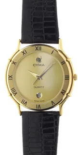 Cyma Ladies / Unisex elegant and flat Wristwatch 5338 Stainless steel and Gold-plated Golden