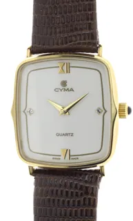 Cyma Ladies / Unisex elegant Wristwatch 5141 yellow gold u2013 plated$Steel White