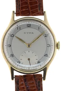 Cyma Gents classic oversized Wristwatch 1398 Yellow gold 2-tone silvered