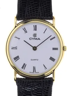 Cyma Gents / Unisex 3/4-size elegant and very flat Wristwatch 5274 Yellow gold and Stainless steel White