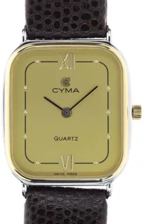 Cyma Gents / Unisex elegant and flat Wristwatch 5176 Yellow gold and Stainless steel Golden