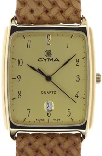 Cyma Gents / Unisex elegant and flat Wristwatch 5319 Yellow gold and Stainless steel Golden