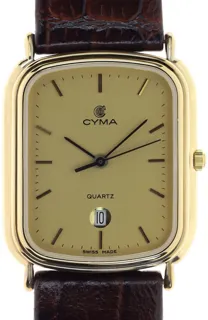 Cyma Gents / Unisex elegant and flat Wristwatch 5340 Yellow gold and Stainless steel Golden