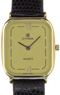 Cyma Gents / Unisex elegant and flat Wristwatch 5175 yellow gold u2013 plated$Stainless Steel Golden