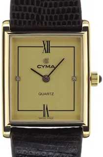 Cyma Ladies / Unisex elegant and flat Wristwatch 5143 Yellow gold and Stainless steel champaigne