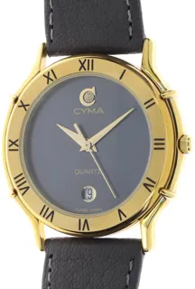 Cyma Gents / Unisex elegant and flat Wristwatch 5328 9156401 Yellow gold and Stainless steel Gray