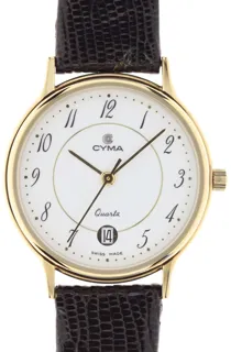 Cyma Ladies / Unisex elegant and flat Wristwatch 116.115 YP Yellow gold White