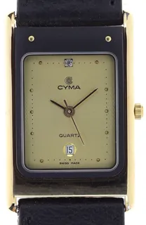 Cyma Gents / Unisex elegant and flat Wristwatch HC-7000 5302 Yellow gold and Stainless steel champaigne