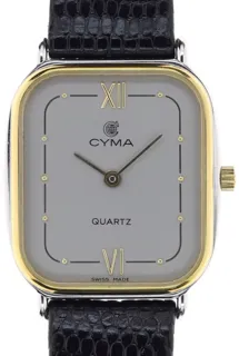 Cyma Ladies / Unisex elegant and flat Wristwatch 5176 Yellow gold and Stainless steel Gray