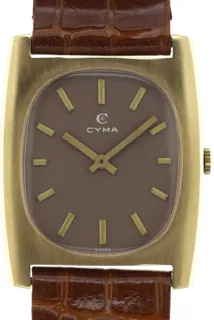 Cyma Gents manual wind Wristwatch 35 003 41 Yellow gold and Stainless steel Brown