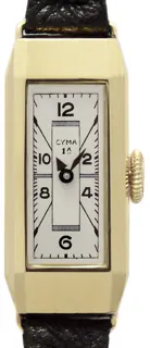 Cyma Ladies Wristwatch 18k yellow gold 3-tone silvered