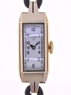 Cyma Ladies Wristwatch 1.st Quality 18k yellow gold Silver