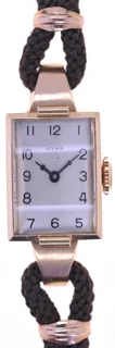 Cyma Ladies Wristwatch 18k yellow gold 3-tone silvered