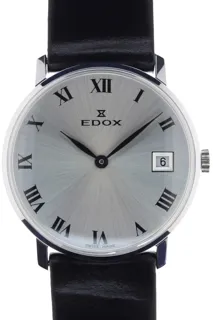 Edox Gents elegant and flat Wristwatch 4.105.996 Stainless steel Silver