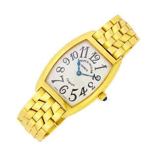 Franck Muller Curvex 1752 QZ 18k yellow gold Silver