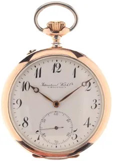 IWC Gents INTERNATIONAL WATCH CO. Silver 800 o/oo Lepine / open face Pocketwatch Rose gold