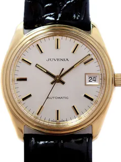 Juvenia Gents Automatic Wristwatch 9063 R yellow gold u2013 electroplated$Stainless Steel Silver