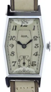 Liema Gents wristwatch u201d Fab. Suisse u201c 7190 chromium-plated Nickel 2-tone silvered