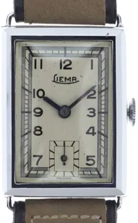 Liema Gents wristwatch Fab. Suisse 1077 chromium-plated Nickel 2-tone silvered