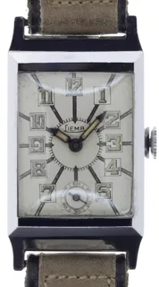 Liema Gents wristwatch u201d Fab. Suisse u201c 4036 chromium-plated Nickel 2-tone silvered