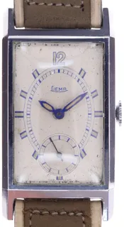 Liema Gents wristwatch rectangular chromium-plated Nickel 2-tone silvered