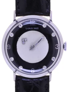 Longines Gents Wristwatch Mystery 1017 14k white gold Silver