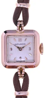 Movado Ladies Wristwatch C-69387 18k rose gold Silver