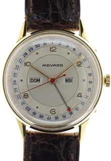 Movado Gents Calendar Wristwatch Triple Calendar A 483.628 18k yellow gold Silver