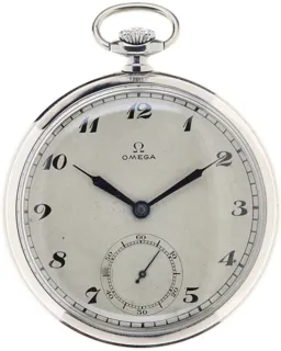 Omega Gents elegant Pocket Watch 374-13 Stainless steel Silver